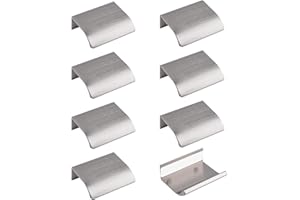 MOROBOR Finger Edge Pull, 8pcs Poignée dissimulée Alliage d’aluminium Poignée invisible 50mm Poignées de meubles en nickel brossé Auto-adhésif Poignées de tiroir d’armoire instantanée