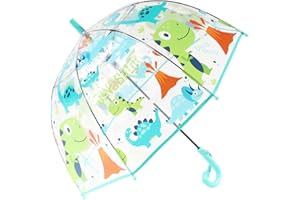 Meichoon Ombrello per bambini carino cartone animato animale ombrello arco 70 cm/27 pollici cupola 8 ossa ombrello antivento e anti-goccia manico lungo per bambini di 3-8 anni