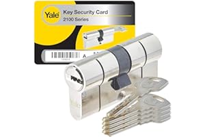Yale Cylindre de Serrure Débrayable 30x40 mm, 10 Goupilles - Porte Extérieure, Porte Intérieure, Porte d'Entrée - YC2100-5 Clés réversibles, Nickelé