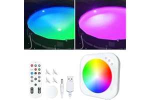 DeeprBlu Poolbeleuchtung Unterwasser Akku mit Fernbedienung, Whirlpool Beleuchtung Unterwasser mit Saugnapf, Batteriebetriebene Schwimmende Poolbeleuchtung Aufstellpool, Magnetische Poolbeleuchtungen