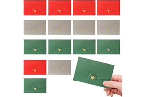 JUGUTA 15PCS Mini Sobres, Sobres Con Cierre De Corazón, Sobres Para Bodas, Sobres Para Navidad, Sobres De Regalo De Navidad, Sobres Para Tarjetas De Navidad, Sobres Para Invitaciones, Sobres Creativos