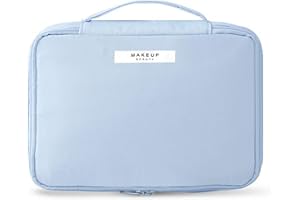 Dantolo Waterproof Cosmetic Bag for Women Girls Portable Travel Make Up Bag with Cosmetics Storage Mirror Gifts for Girlfriend, blue