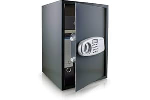 MS-POINT BITUXX® Elektronischer Safe Tresor Wandtresor Wandsafe Geldschrank Möbeltresor Stahlschrank Geldsafe Geldtresor Panzerschrank Dokumententresor Grau