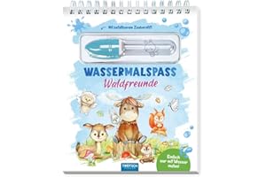 TRÖTSCH - Wassermalspaß mit Zauberstift "Waldfreunde" : Malblock mit nachfüllbarem Wassermalstift Zauberstift Malspaß Wasser Farben Ausmalblock Waldfreunde Ausmalen Malbuch