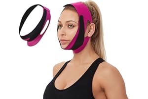 TMRBBESTY Facelifting-Bandage,Gesichtslifting-Bandage,Dünne Gesichtsbandagen,Lifting Maske Doppelkinn Reduzierer Gesicht Abnehmen Gürtel Atmungsaktives Doppelkinn Hubing Straffung,Rose Red