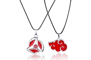 BJPERFMS Narut Kette, 2 Stück Anime Kette, Narut Anhänger Halskette, Narut Necklace, Sharingan Kette, Akatsuki Kette，Narut Kinderschmuck, Kreativ Geschenk für Junge Mädchen