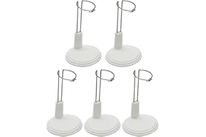POFET Soporte de muñeca Ajustable Blanco de 5 Piezas para muñecas Americanas de 4-6 Pulgadas y Soporte para exhibición de muñecas para bebés