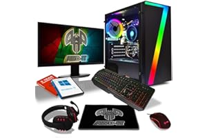 ADMI AWD-IT Pack PC de Jeu: AMD Ryzen 5600G 4,4 GHz CPU | 16 Go 3200 MHz | 1 to HDD | Windows 10 | Moniteur 24", Clavier, Souris et Casque