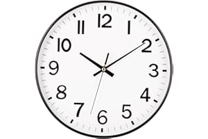 ‎ACCSHINE ACCSHINE Wanduhr Ohne TickgeräUsche Lautlos 30cm Modern Quarz Groß Batterie Betriebene Stereo Digital Wanduhr Einfach zu Lesen für Zimmer Zuhause KüChe Schlafzimmer BüRo Schule (Weiß + Schwarz)