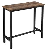 WOLTU Dining Bistro Bar Table with Metal Frame, 100 x 40 x 100 cm (WxDxH) Vintage Wood