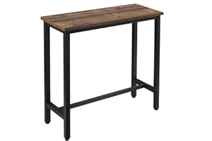 WOLTU Table de Bar Étroite et Haute 100x40x100cm, Table à Manger avec Structure en Métal et Plateau en MDF Robuste, Chêne Vintage
