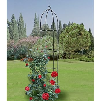 Rosenbogen Obelisk 190cm - Rankhilfe Garten Deko | Dunkelgrün Oliv