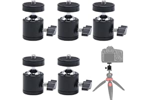 PCSFOE Triángulo de cabeza esférico giratorio 360°, 5 unidades, articulación esférica universal 1/4