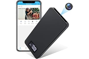 Igzyz Cámara Espía WiFi, 4K/1080P Cámara Oculta Powerbank con Nisión Nocturna, Alarma de Detección de Movimiento, Mini Cámara de Vigilancia para iOS y Android