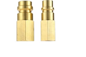gohantee R12 R22 R502 Screw to R134A Fast Conversion Adapter Valve, R12 to R134A Conversion Kit, Adapter Switch R12 R22 R502 to R134A Quick Connector, High/Low Side 1/4" SAE (7/16"-20 Thread) Ports