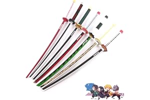 IXIM Anime Samurai Sword Cosplay, 104CM Bamboo Blade Demon Slayer Sword for Kids Kamado Tanjiro Anime Samurai Swords Katana, 1:1 Demon Slayer Weapon Ninja Knife (Color : N)
