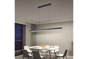 ‎MIKERU Mikeru 150CM Linear Pendelleuchte, Kücheninsel LED Pendelleuchten 3000K/4500K/6500K 10%-100% Dimmbar mit Fernbedienung Kronleuchter (ohne Batterien) für Esszimmer, Heimdekoration