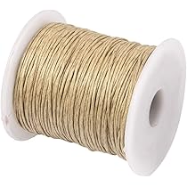 PH PandaHall Cordon Ciré Coton Blanc 1mm 160m – Fil Ciré Robuste Pour Bijoux, Bracelets, Colliers, Macramé, Perles, Couture Cuir