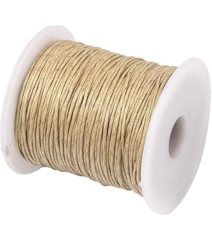 Cordoncino Di Lino Naturale 100m - Nastro Cerato 1mm, Per Decorazioni Nuziali, Regali E Fai Da Te