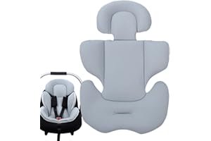 GEHANICO Réducteur De Siège Pour Poussette Coussin De Siège Pour Bébé Nacelle Et Sièges Auto Coussin De Siège De Voiture Coussin De Poussette Pour Bébé Coussin D'été Respirant (Gris)