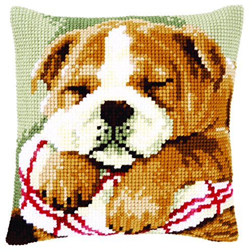 Vervaco PN-0146577 VER Kreuzstichkissen Bulldogge beim mittagsschlaf