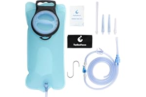 TopQuaFocus Kit de bolsa de ducha para enemas de café caseros con tubo de silicona de 6.5 pies, enema portátil para hombres y mujeres, limpieza de colon, limpieza de colon