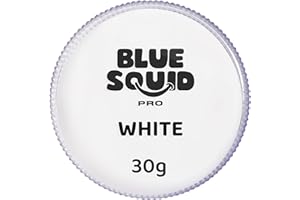 Blue Squid PRO Peinture du Visage - Blanc classique (30gm), Fournitures professionnelles de maquillage à base d'eau pour adultes, enfants et SFX