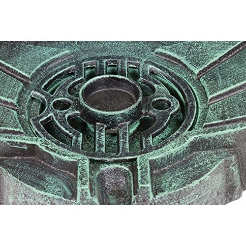 Standbrunnen aus Gusseisen mit Wasserhahn, 76x35x30cm, 22,5kg schwer, dunkelgrün/schwarz, Wandbrunnen - 3