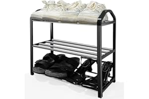 XYUXWLG Shoe Rack, 3 Tier Shoe Racks Storage Shoe Organiser Space Saving Small Shoe Storage for Hallway, Entryway, Bedroom, Easy Assembly