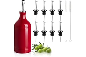 FENGLIN-JOY 8 Stücke Flaschen Ausgießer,Ausgießer öl,Spirituosen Ausgießer,Edelstahl Ausgießer mit 2 Bürste,Flaschenausgießer Edelstahl mit Klappe für Wein Schnaps Olivenöl Kaffee Sirup Essig Öl-Ausgießer