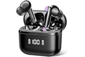 THUNELEC AI Ecouteur Traducteur Instantané avec Traduction Audio et Vidéo, 48H Oreillette Traduction Instantanée avec 164 Langues/6 Modes de Traduction, Buletooth 5.3 Ecouteur Traducteur Vocal Instantané