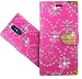 Produktbild LG Q7 Handy Tasche, FoneExpert® Wallet Case Cover Bling Diamond Hüllen Etui Hülle Ledertasche Lederhülle Schutzhülle Für LG Q7