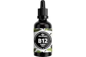 ‎FEEL NATURAL Vitamin B12-50 ml (1,750 drops) – With both active forms methyl and adenosylcobalamine – High dose: 1000 μg per daily dose. Laboratory tested. Vegan product. No additives. Made in Germany.