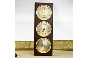 WMGoods Baromètre mural 32 cm - Baromètre mural - Thermomètre hygromètre - Baromètre météo multifonction - Baromètre 3 en 1 pour la maison, pour l'intérieur et l'extérieur