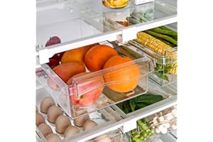 RANJIMA Organizador de frigorífico, cajón para frigorífico, cajones extensibles, caja de almacenamiento para verduras, organizador para el hogar, sistema de organización para frigorífico, cocina