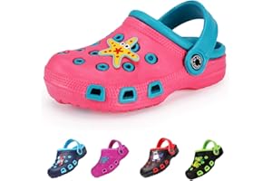 DRECAGE Kids Clogs for Girls and Boys Non-Slip Garden Shoes Slip-on Sandals Beach Pool Shower Slippers Surf Clogs for Children Toddler