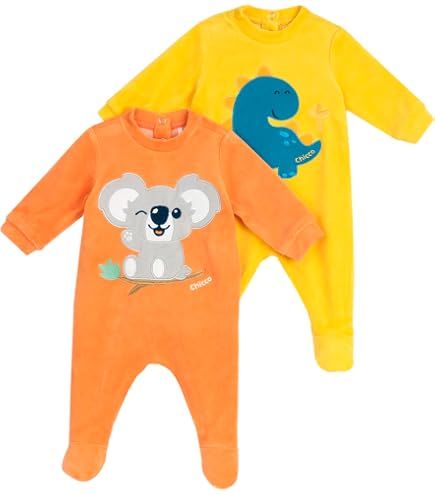Chicco Mono de Algodón, Abertura Trasera Y Solapa Pijama para bebé y Chicco Mono de Algodón, Abertura Trasera Y Solapa Pijama para bebé y
