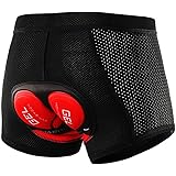 NuCamper Uomo Pantaloncini da Ciclismo Imbottiti con Elastico 5D Gel Seat Pad Resistente agli Urti Asciugatura Rapida Traspir