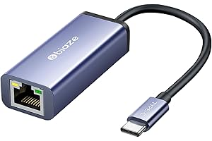 Biaze ZH199 USB-C zu LAN Adapter, 100 Mbps Ethernet Adapter USB3.0 Netzwerkadapter, Aluminium-Gehäuse, Kompatibel mit Switch, Mi Box, Laptop, Windows, MacOS, Linux