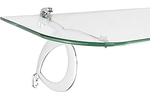 IB-STYLE ib style® Étagère murale en verre |6mm | incl. Clip ELLIS chromé | 6 diménsions | 2 designs | clair | 90 x 20 cm