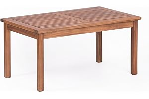 Ptsuker Garden Table,Garden Furniture Weatherproof Hardwood Patio Furniture with Anti-Slip Surface,Outdoor Patio Terrance Backyard