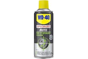 WD-40 Specialist Moto • Nettoyant Chaîne • Aérosol • Sèche rapidement • Ne laisse pas de résidus • Aide à réduire l'usure • 400 ML