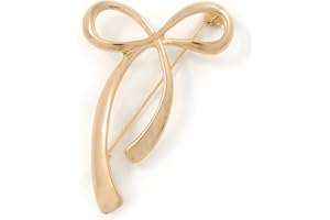 Avalaya Gold Plated Bow Brooch - 60mm Across