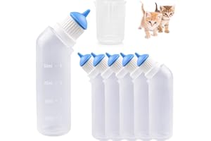 Gufastoe 5 pezzi per animali domestici mini capezzoli in silicone con bottiglia per cucciolo cane gatto o altri animali domestici (colore blu)