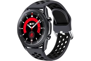 JUVEL Pasek kompatybilny z zegarkiem Samsung Galaxy Watch 3 45 mm / Samsung Galaxy Watch 46 mm, dwukolorowy 22 mm, silikonowy, oddychający, sportowy pasek zastępczy do Huawei Watch GT 3 46 mm, rozmiar