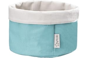 myHodo Cesta Pan de Tela de 20 cm, 100% Algodón, Panera para la Cocina y el Desayuno, para Guardar pan y Panecillos, Organizador para el Baño, Cesta de Almacenamiento, Cambiador (Azul)