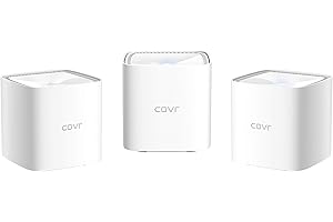 D-Link COVR-1103 Sistema Wi-Fi AC1200 dual-band (confezione da 3) per la casa con 2 porte Gigabit, MU-MIMO, Parental Control, funziona con Amazon Alexa e Google Assistant, certificato Wi-Fi EasyMesh