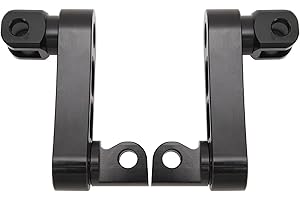 ‎KIMISS Motorrad Fußrasten-Verlängerungshalterung,Verstellbare Beifahrerfußrasten, Highway-Halterung. 360° Verstellbare, Robuste Fußrastenverlängerungshalterung für Touren (BLACK)