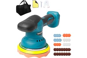 Trådlös bilpoleringsmaskin för Makita, borstlös 15 cm bil poleringsset, 8 variabla hastigheter, 5 500 varv/min excenterpolering för bildetaljer, vaxning repborttagning (utan batteri)
