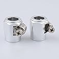 AC PERFORMANCE ID 16mm (0.63") Aluminum -6 AN Hex Hose Finisher Clamp with Screw Band for Fuel Line, Diesel/Gas/Air/Water/Oil and Fuel Hose, Pack of 2, Silver